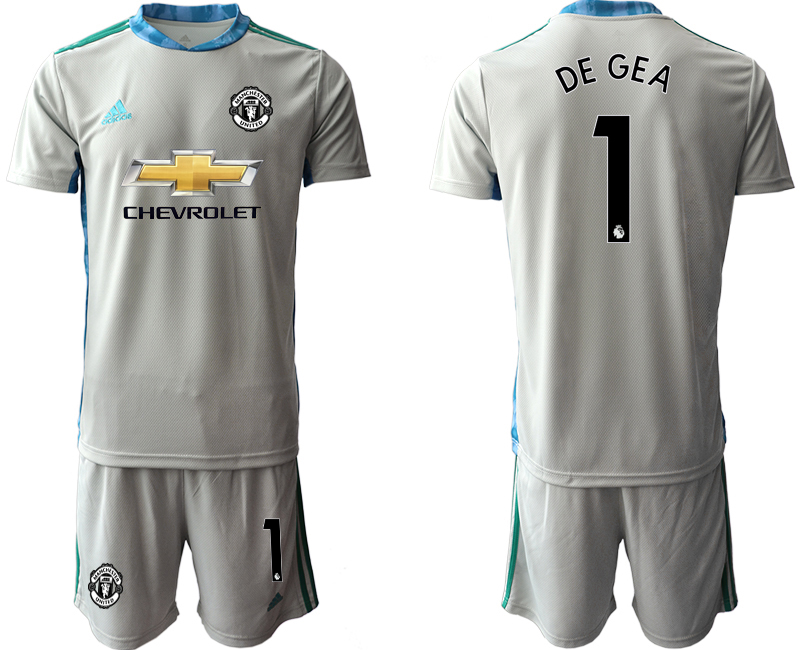 Men 2020-2021 club Manchester United grey goalkeeper #1 Soccer Jerseys->manchester united jersey->Soccer Club Jersey